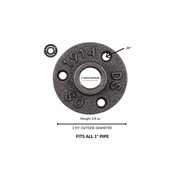 Ironwerks Designs 1" Black Malleable Cast Iron Floor Flange, 12PK flanges_3_1_12